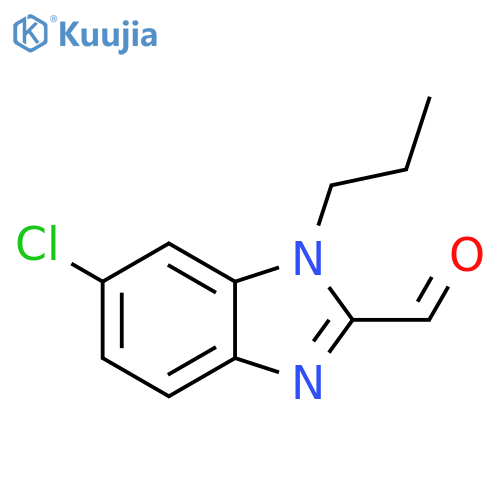 6-chloro-1-propyl-1H-1,3-benzodiazole-2-carbaldehyde structure