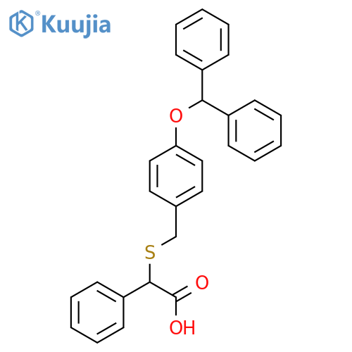2-({[4-(diphenylmethoxy)phenyl]methyl}sulfanyl)-2-phenylacetic acid structure