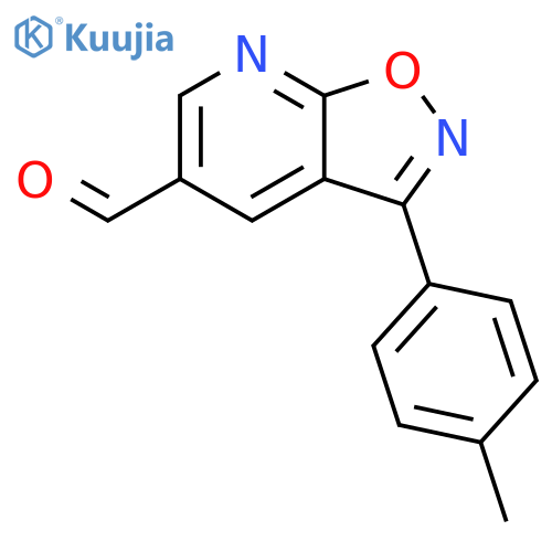 3-(4-methylphenyl)-1,2oxazolo5,4-bpyridine-5-carbaldehyde structure