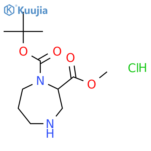 Hexahydro-1H-1,4-Diazepine-1,2-dicarboxylic Acid 1-(1,1-Dimethylethyl) 2-Methyl Ester structure