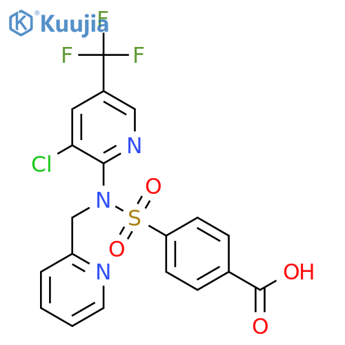 4-{[3-Chloro-5-(trifluoromethyl)pyridin-2-yl][(pyridin-2-yl)methyl]sulfamoyl}benzoic acid structure