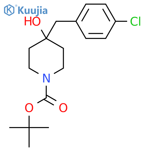 tert-butyl 4-(4-chlorophenyl)methyl-4-hydroxypiperidine-1-carboxylate structure