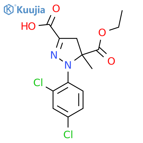 5-Ethyl 1-(2,4-dichlorophenyl)-4,5-dihydro-5-methyl-1H-pyrazole-3,5-dicarboxylate structure
