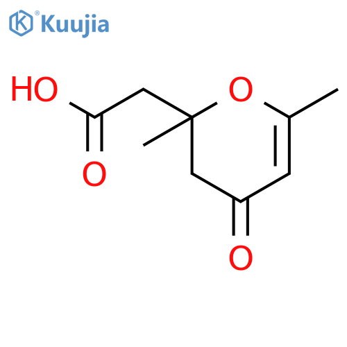 2,6-dimethyl-2,3-dihydro-4-oxo-4H-pyran-2-acetic acid structure
