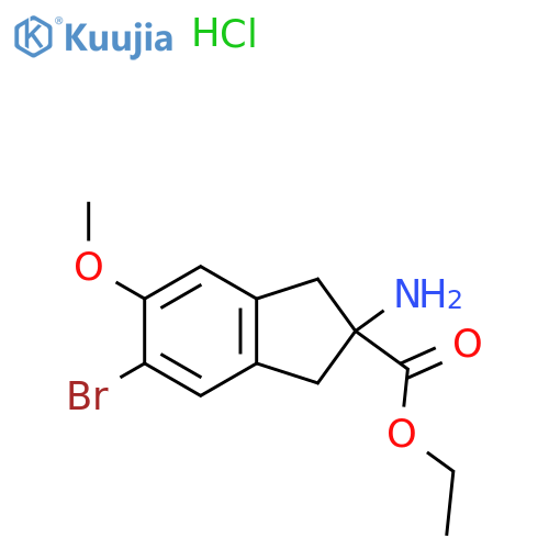 Ethyl 2-amino-5-bromo-6-methoxy-2,3-dihydro-1H-indene-2-carboxylate hydrochloride structure