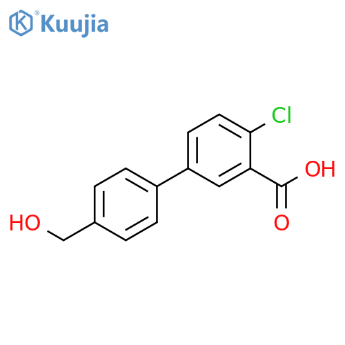 2-Chloro-5-(4-hydroxymethylphenyl)benzoic acid structure