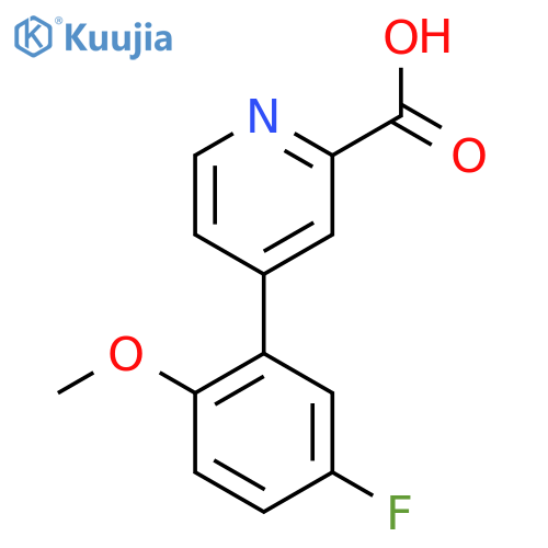 4-(5-Fluoro-2-methoxyphenyl)picolinic acid structure