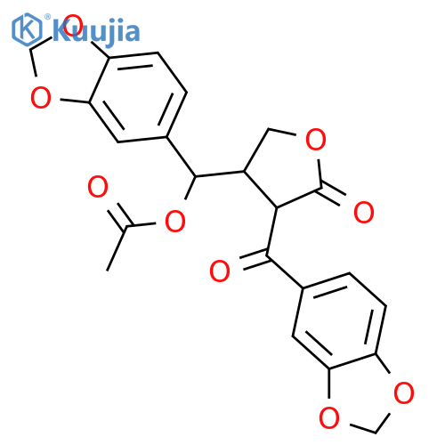 3,3',4,4',7,7'-Hexahydroxy-8,8'-lignan-9,9'-olide; (7R,7'S,8S,8'R)-form, 7-Ketone, 3,4:3',4'-bis(methylene) ether, 7'-Ac structure