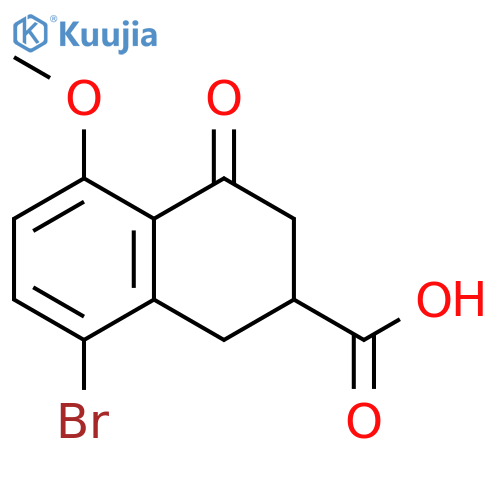 8-Bromo-5-methoxy-4-oxo-1,2,3,4-tetrahydro-naphthalene-2-carboxylic acid structure