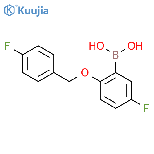 (5-Fluoro-2-((4-fluorobenzyl)oxy)phenyl)boronic acid structure