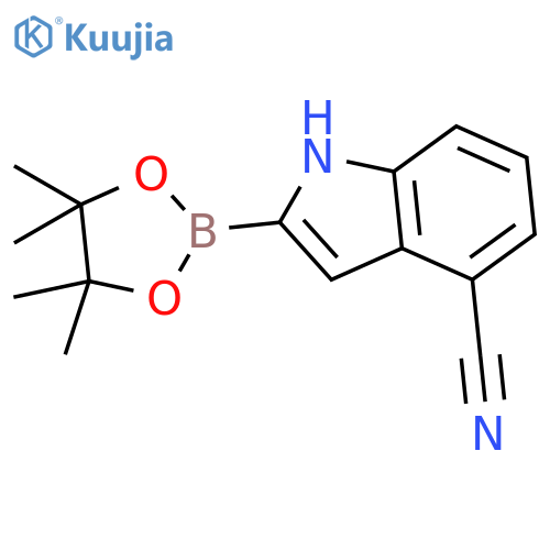 2-(4,4,5,5-Tetramethyl-1,3,2-dioxaborolan-2-yl)-1H-indole-4-carbonitrile structure