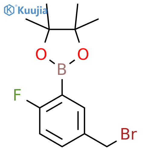 2-(5-(Bromomethyl)-2-fluorophenyl)-4,4,5,5-tetramethyl-1,3,2-dioxaborolane structure