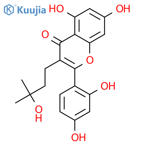 5,7,2',4'-tetrahydroxy-3-(3-hydroxy-3-methylbutyl)flavone structure