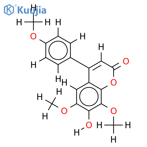 7-hydroxy-6,8,4'-trimethoxy-4-phenylcoumarin structure