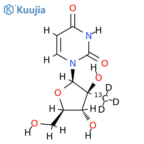 1-β-D-Arabinofuranosyluracil-2-C-methyl-d3, 13C structure