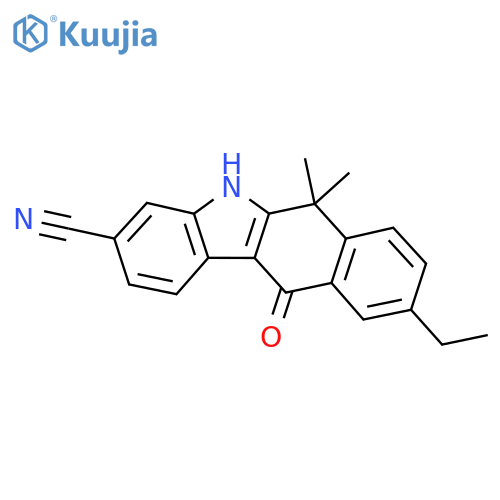 9-Ethyl-6,11-dihydro-6,6-dimethyl-11-oxo-5H-benzo[b]carbazole-3-carbonitrile structure