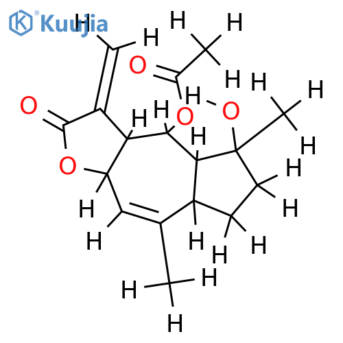 6alpha-Acetoxy-(1beta,4alpha,5alpha,8alpha)-4-Hydroxy-9,11(13)-guaiadien-12,8-olide structure