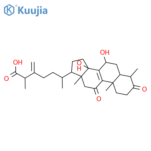 7beta,14alpha-dihydroxy-3,11-dioxo-4alpha-methylergosta-8,24(28)-dien-26-oic acid structure