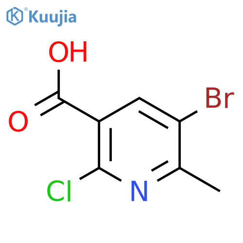 5-Bromo-2-chloro-6-methyl-nicotinic acid- structure