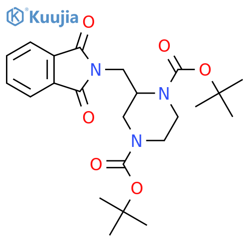 Di-tert-butyl 2-((1,3-dioxoisoindolin-2-yl)methyl)piperazine-1,4-dicarboxylate structure