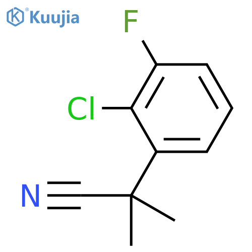 2-(2-chloro-3-fluorophenyl)-2-methylpropanenitrile structure