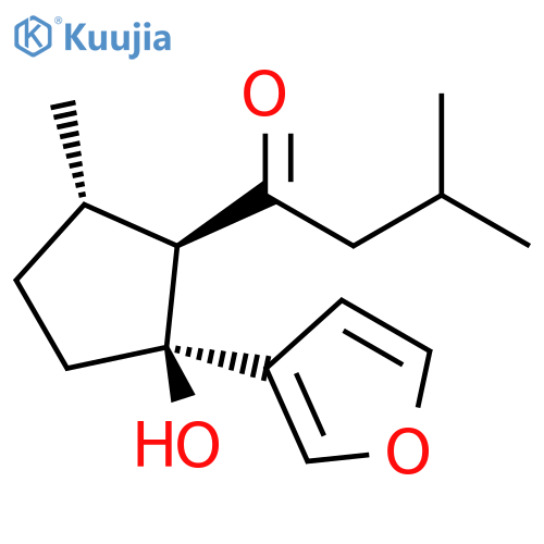 1-Butanone,1-[(1R,2S,5S)-2-(3-furanyl)-2-hydroxy-5-methylcyclopentyl]-3-methyl- structure
