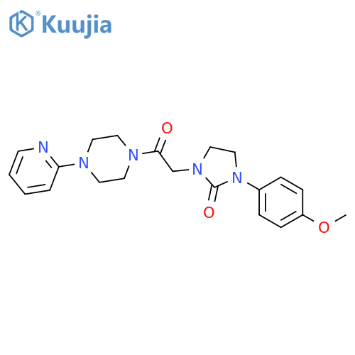 1-(4-methoxyphenyl)-3-{2-oxo-2-4-(pyridin-2-yl)piperazin-1-ylethyl}imidazolidin-2-one structure