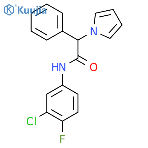 N-(3-chloro-4-fluorophenyl)-2-phenyl-2-(1H-pyrrol-1-yl)acetamide structure