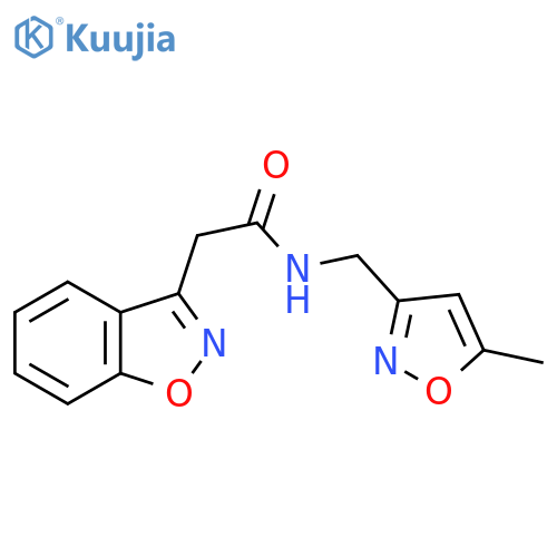 2-(1,2-benzoxazol-3-yl)-N-(5-methyl-1,2-oxazol-3-yl)methylacetamide structure