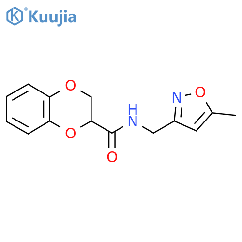 N-[(5-methyl-1,2-oxazol-3-yl)methyl]-2,3-dihydro-1,4-benzodioxine-2-carboxamide structure