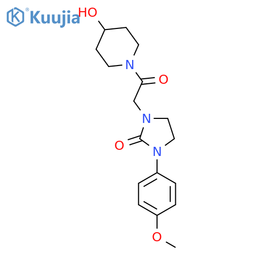 1-2-(4-hydroxypiperidin-1-yl)-2-oxoethyl-3-(4-methoxyphenyl)imidazolidin-2-one structure