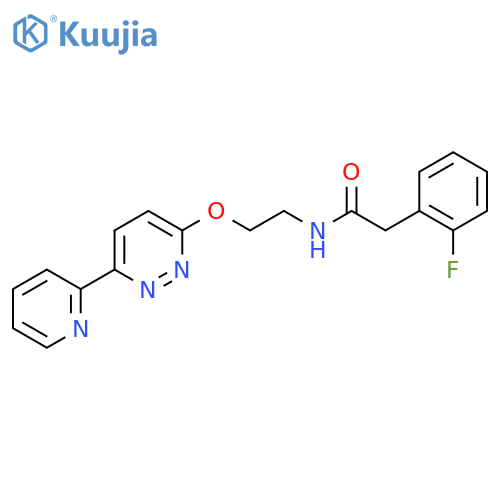 2-(2-fluorophenyl)-N-(2-{6-(pyridin-2-yl)pyridazin-3-yloxy}ethyl)acetamide structure