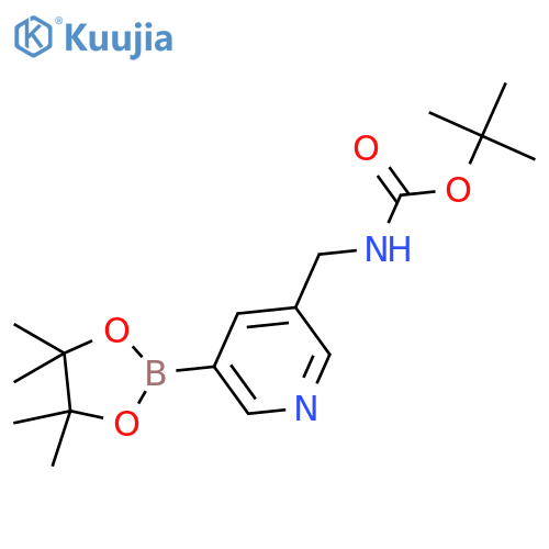 tert-Butyl ((5-(4,4,5,5-tetramethyl-1,3,2-dioxaborolan-2-yl)pyridin-3-yl)methyl)carbamate structure