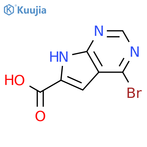 4-Bromo-7H-pyrrolo[2,3-d]pyrimidine-6-carboxylic acid structure