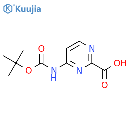 4-{[(Tert-butoxy)carbonyl]amino}pyrimidine-2-carboxylic acid structure