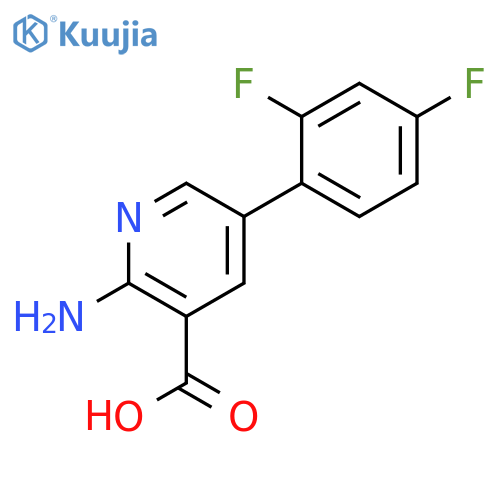 2-Amino-5-(2,4-difluorophenyl)pyridine-3-carboxylic acid structure