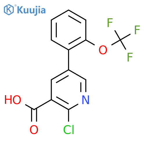 2-Chloro-5-(2-(trifluoromethoxy)phenyl)nicotinic acid structure