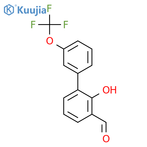 2-hydroxy-3-[3-(trifluoromethoxy)phenyl]benzaldehyde structure