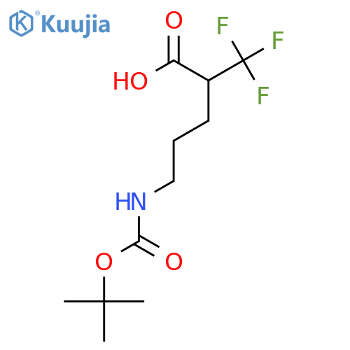 5-{(tert-butoxy)carbonylamino}-2-(trifluoromethyl)pentanoic acid structure