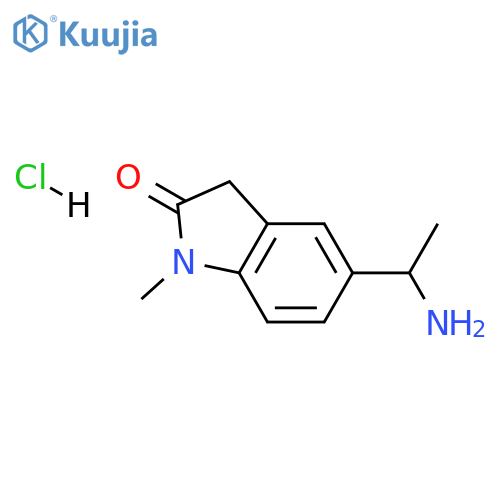 5-(1-aminoethyl)-1-methyl-2,3-dihydro-1H-indol-2-one hydrochloride structure