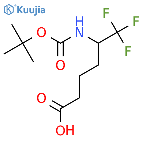 5-{(tert-butoxy)carbonylamino}-6,6,6-trifluorohexanoic acid structure