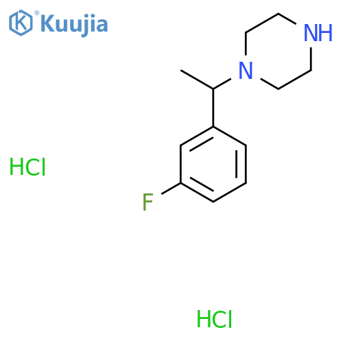 1-[1-(3-fluorophenyl)ethyl]piperazine;dihydrochloride structure