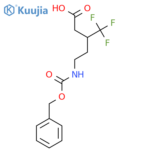 5-{(benzyloxy)carbonylamino}-3-(trifluoromethyl)pentanoic acid structure