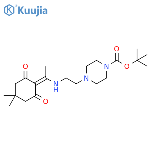 1-BOC-4-2-1-(4,4-dimethyl-2,6-dioxocyclohexylidene)ethylaminoethylpiperazine structure