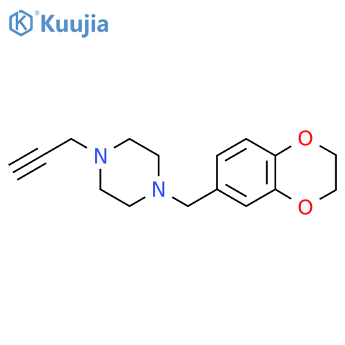 1-(2,3-dihydro-1,4-benzodioxin-6-yl)methyl-4-(prop-2-yn-1-yl)piperazine structure