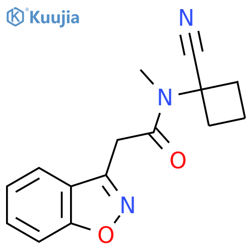 2-(1,2-benzoxazol-3-yl)-N-(1-cyanocyclobutyl)-N-methylacetamide structure
