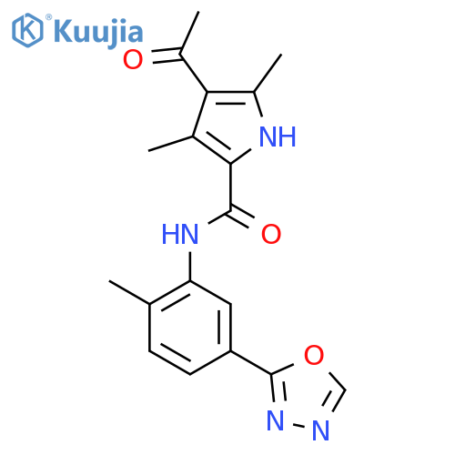 4-acetyl-3,5-dimethyl-N-2-methyl-5-(1,3,4-oxadiazol-2-yl)phenyl-1H-pyrrole-2-carboxamide structure