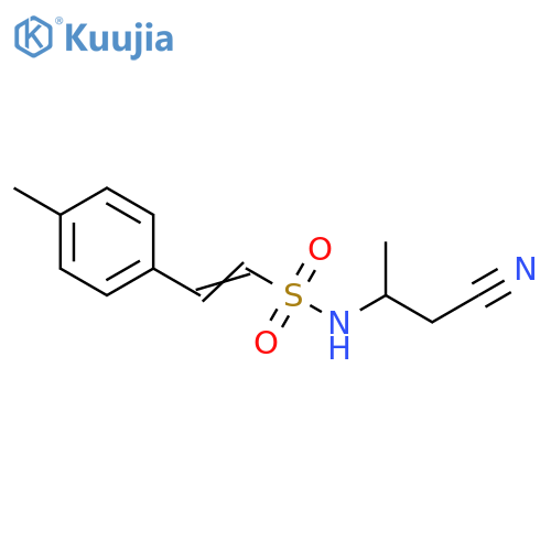 N-(1-cyanopropan-2-yl)-2-(4-methylphenyl)ethene-1-sulfonamide structure