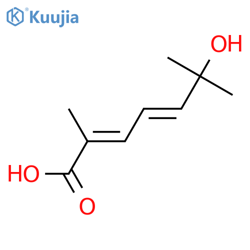6-Hydroxy-2,6-dimethyl-2,4-heptadienoic acid; (2E,4E)-form structure