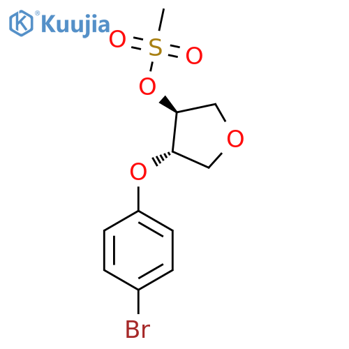 [trans-4-(4-bromophenoxy)tetrahydrofuran-3-yl] methanesulfonate structure